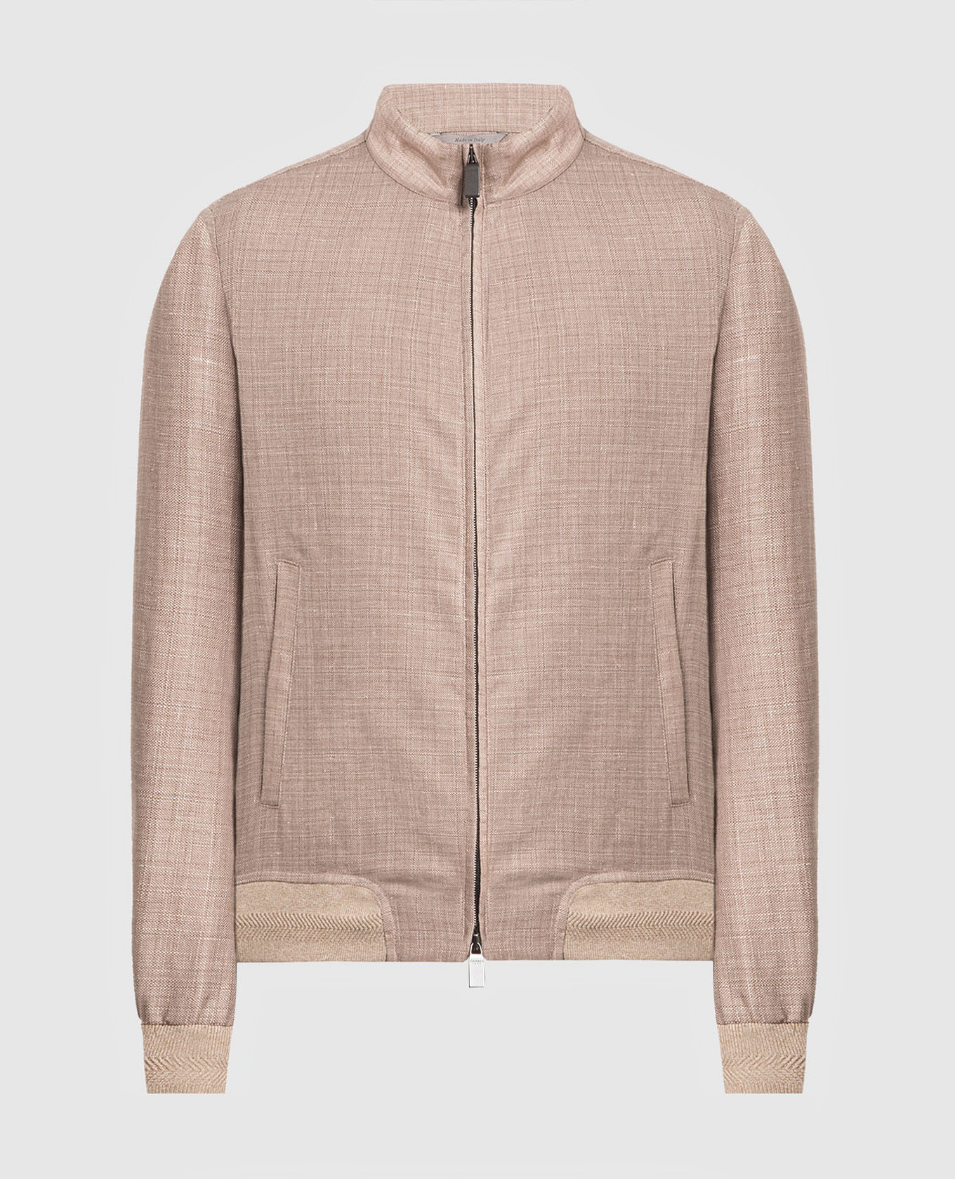 

Коричневая куртка из льна и шерсти, Коричневый, Куртки