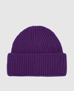 Yves Salomon Фиолетовая шапка из шерсти и кашемира 23WAA502XXMACL