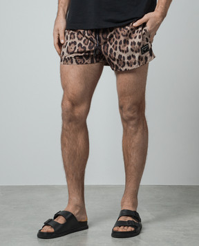 Dolce&Gabbana Шорты для плавания в анималистичный принт с логотипом. M4E46TONO07