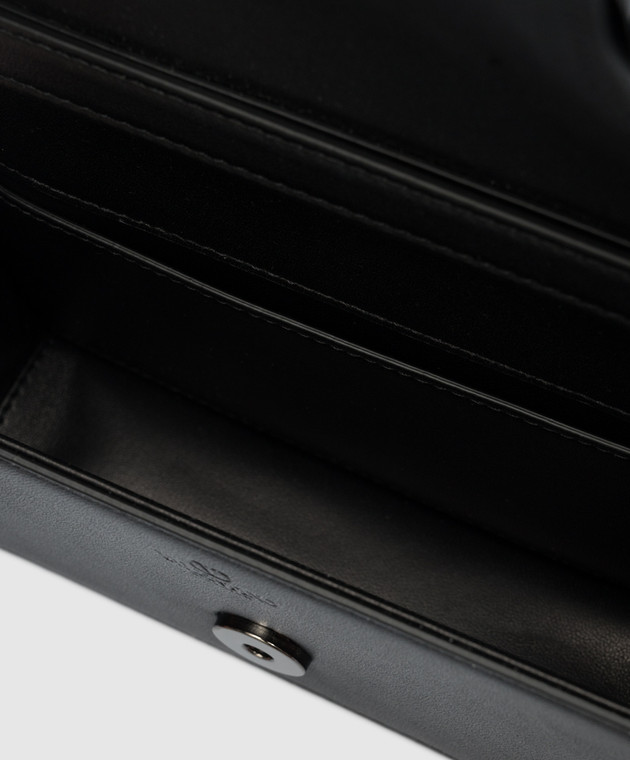 Valentino Черная кожаная сумка через плечо с металлическим логотипом Vlogo Signature 3Y2B0B63VTQ изображение 4