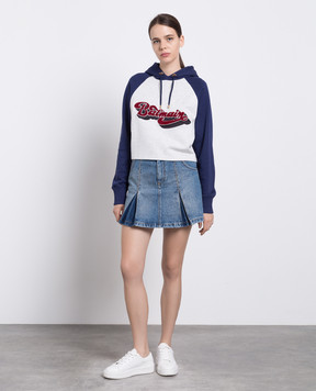 Balmain Сіре худі з логотипом BF1JP035BC47