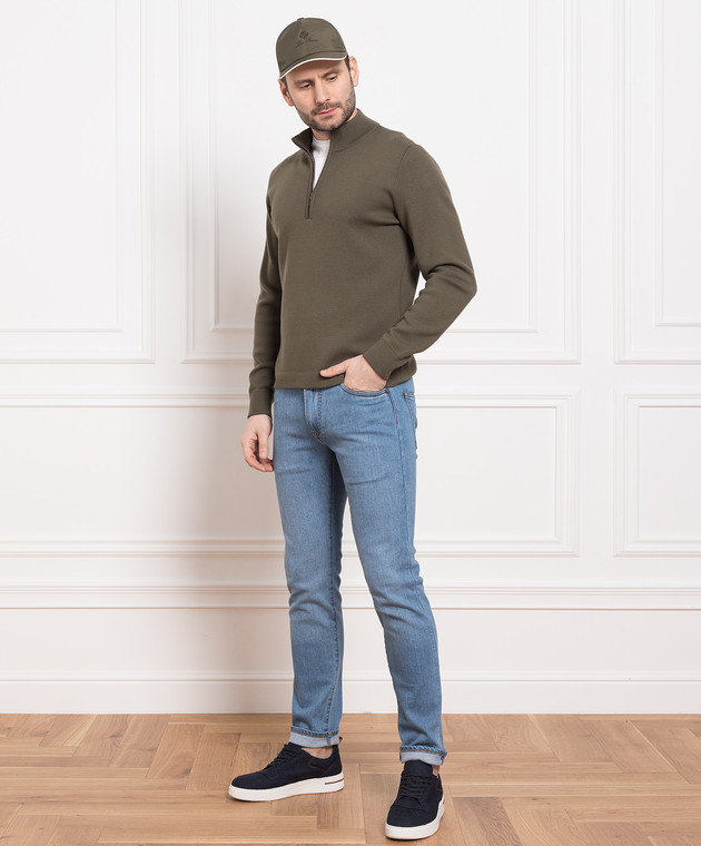 Loro Piana Свитер цвета хаки Empire из шерсти FAM9257 изображение 2