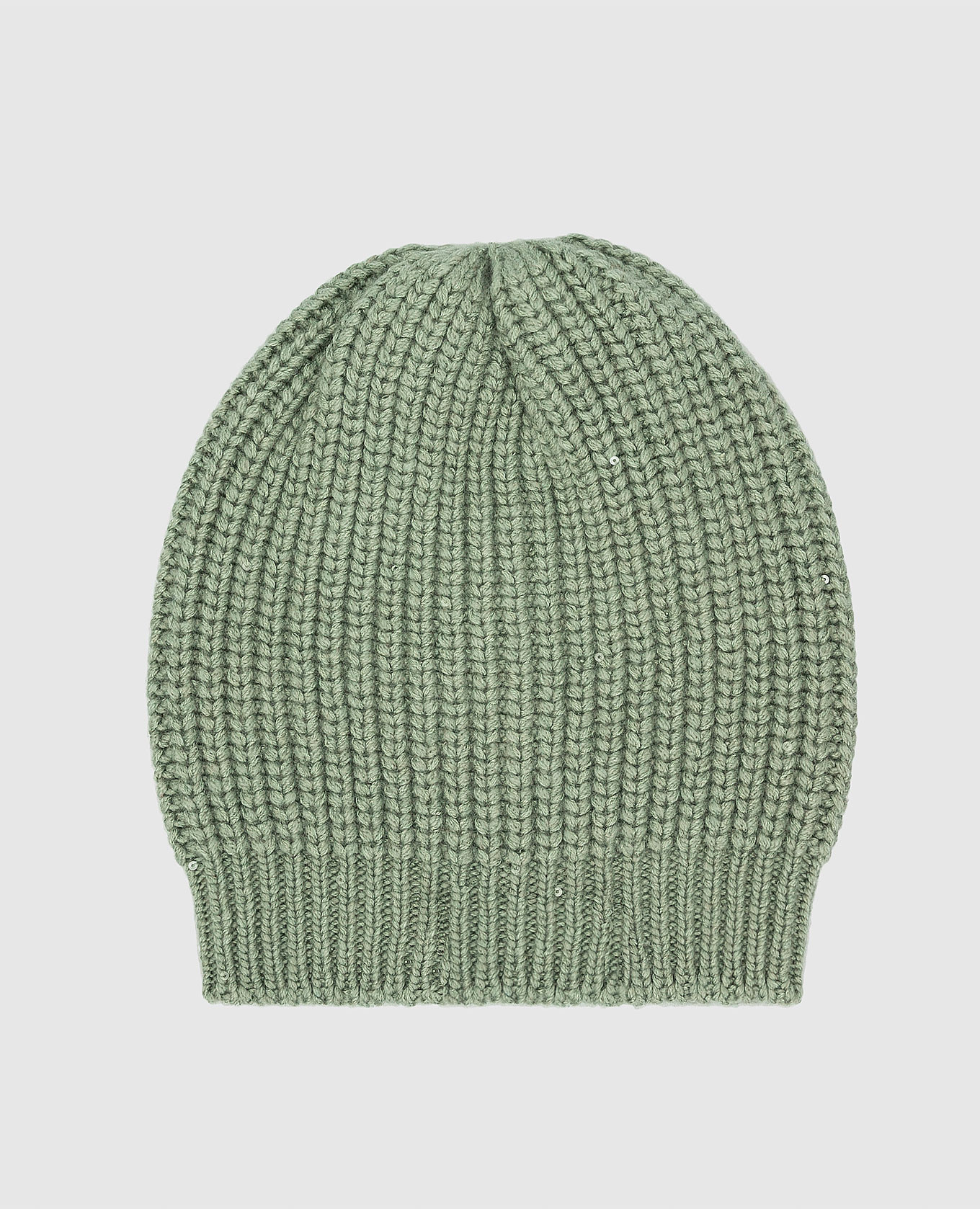 Зеленая шапка из кашемира и шелка