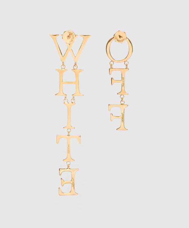 Off-White Golden earrings with a logo OWOD207S23MET001 image 4