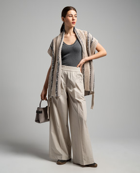 Brunello Cucinelli Бежевий кардиган з паєтками M3Y372316