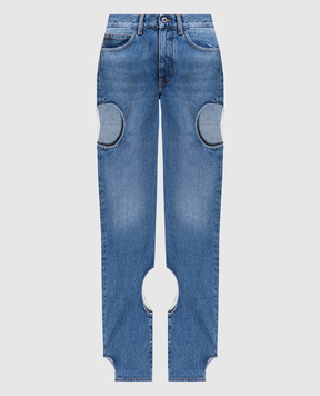 Off-White Синие джинсы Meteor с вырезами OWYA058F23DEN001