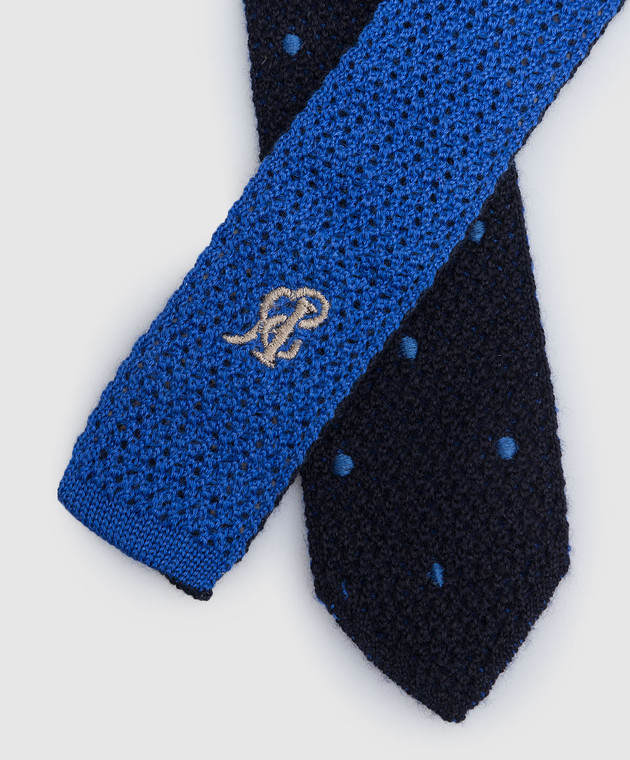 Stefano Ricci Дитяча чорна краватка в горох із кашеміру та шовку. YCRMTSR1001 зображення 3