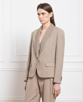 Brunello Cucinelli Коричневий жакет з паєтками MH1262474