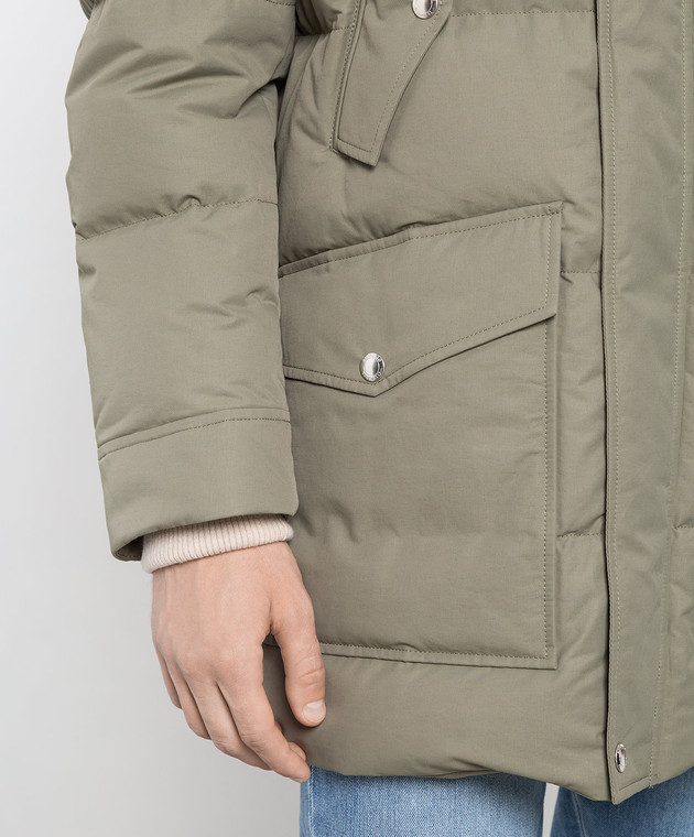 Brunello Cucinelli Пуховик кольору хакі MQ4201824 зображення 5