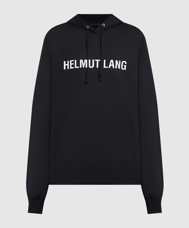 Helmut Lang Black hoodie with logo print L09HM521w