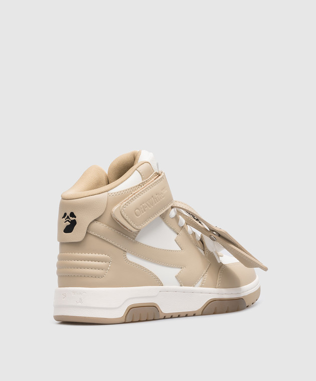 Off-White Out Of Office beige logo high top OWIA275S23LEA001 image 3