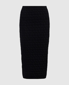 Valentino Черная юбка в фактурный узор Toile Iconographe 4B3KG04D8F5