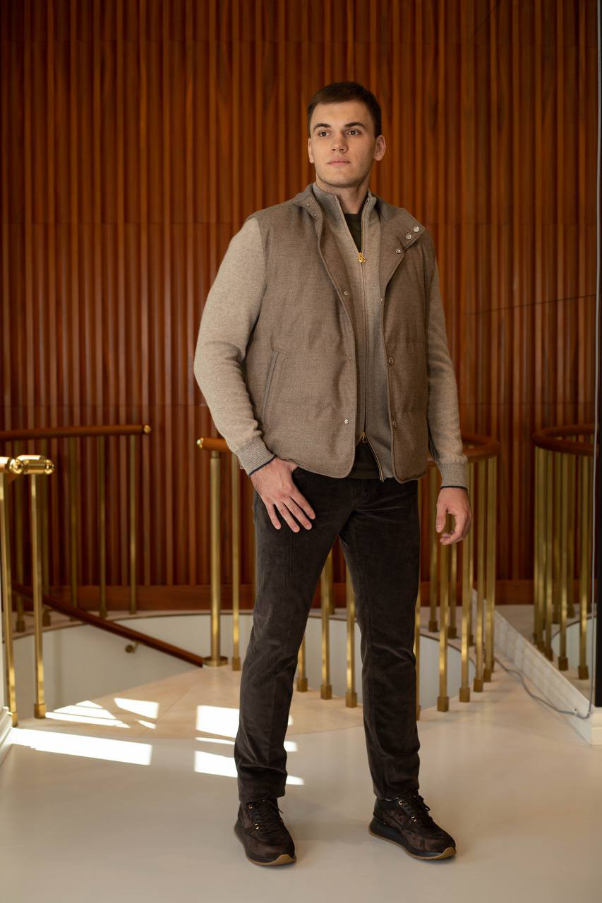 Stefano Ricci Коричневый пуховой жилет MDJ33000503813 изображение 6