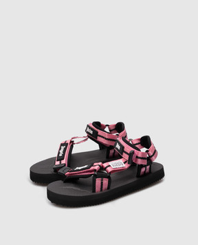 Palm Angels Детские розовые сандалии с логотипом Palm Angels & SUICOKE PGIH002S24FAB001