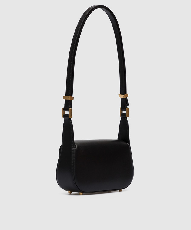 Valentino Черная кожаная сумка-багет Vlogo 1W2B0K81ZHF изображение 3