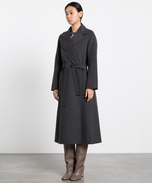 Max Mara - Paolore dark gray wool wrap coat PAOLORE buy at Symbol