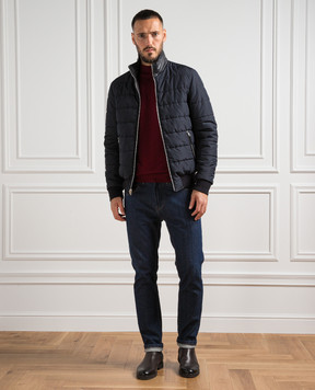 Cashmere&Whiskey Синяя двусторонняя кожаная куртка 2213BNAPA