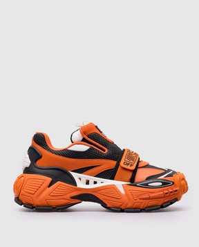 Off-White Оранжевые комбинированные кроссовки Glove Slip On OMIA284F23FAB001