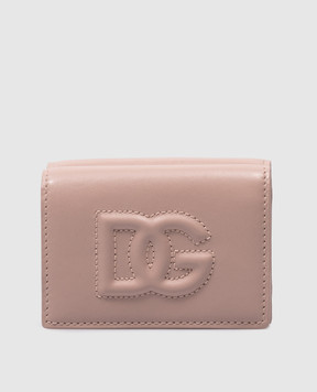 Dolce&Gabbana Бежевий шкіряний гаманець DG LOGO BI3276AG081