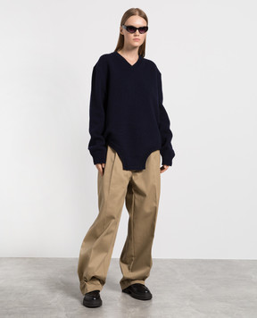 Maison Margiela Синий пуловер-боди из шерсти S67NA0021S18346