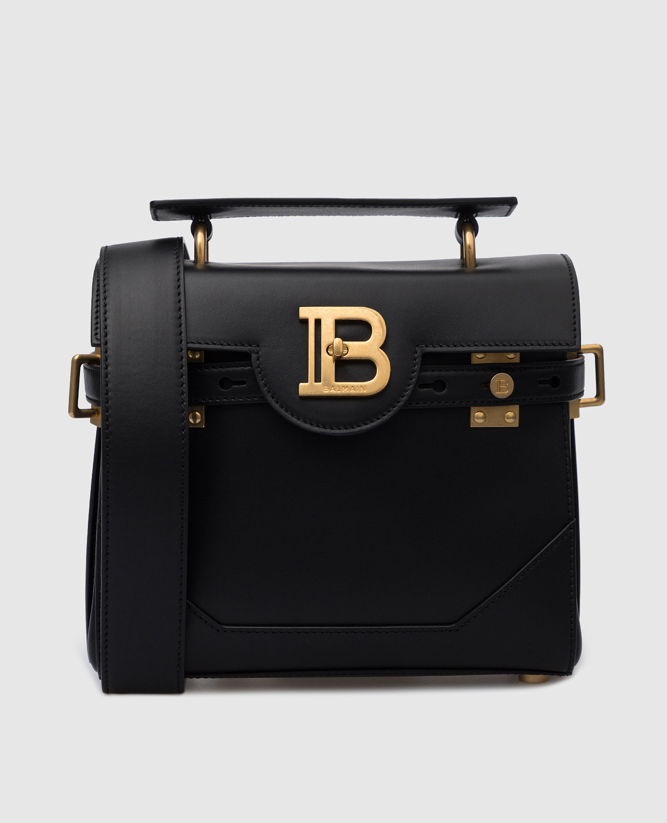 Черная кожаная сумка-сэтчел B-Buzz 23 Mini с фактурным логотипом