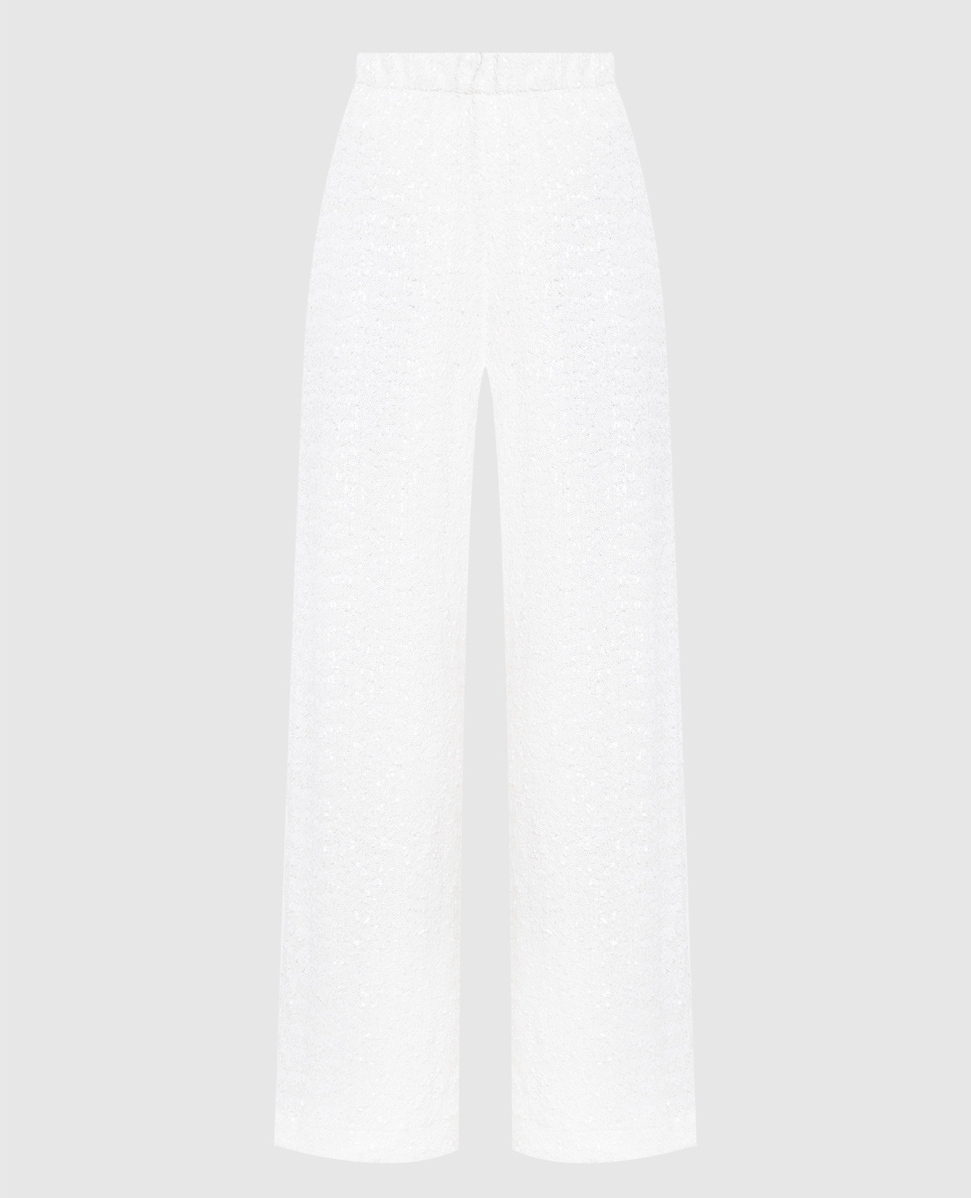 Белые брюки HS22 Paillettes с пайетками