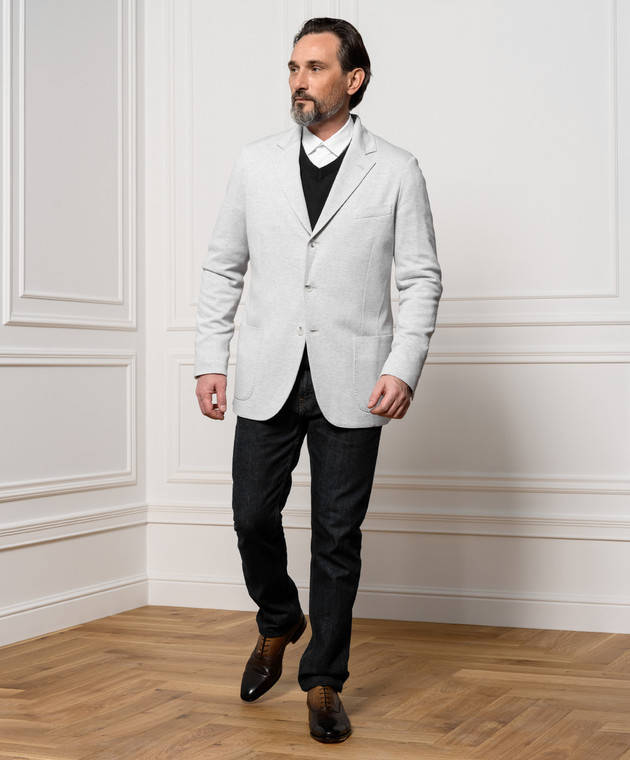 Enrico Mandelli Світло-сірий піджак A4T5214718 зображення 2