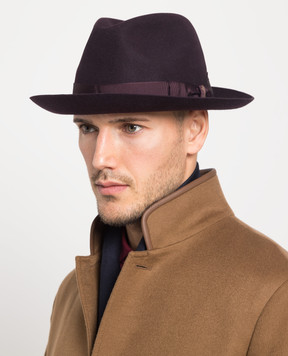 Borsalino Бордовий капелюх 50 grammi 114665