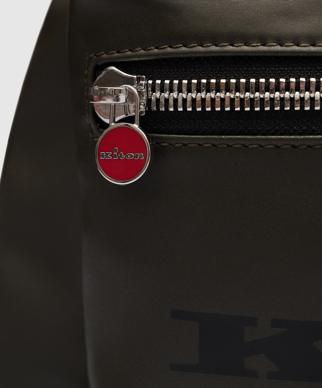Kiton Коричневый рюкзак с принтом логотипа UBN005XB6047 изображение 5