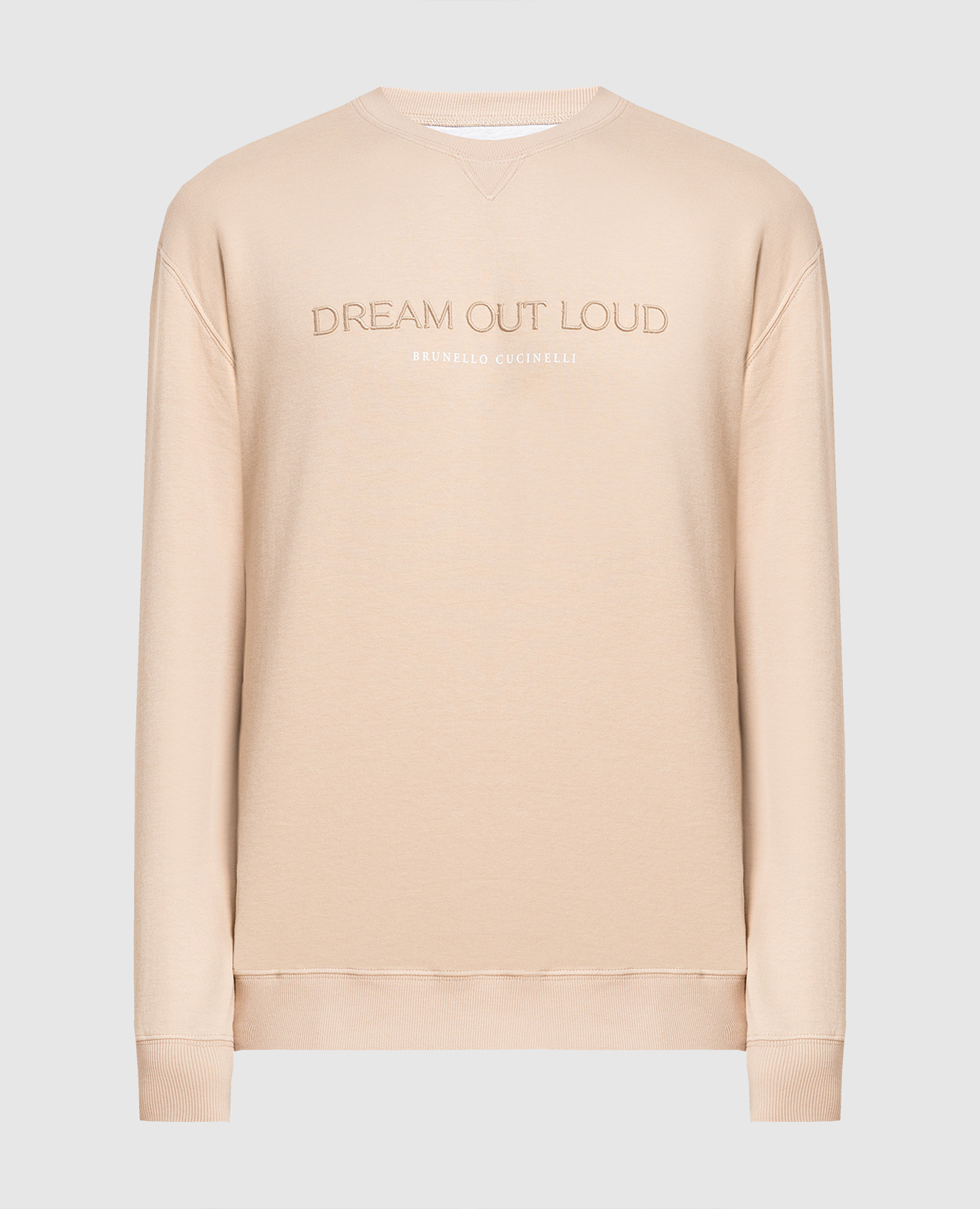 Beige sweatshirt with Dream out loud embroidery