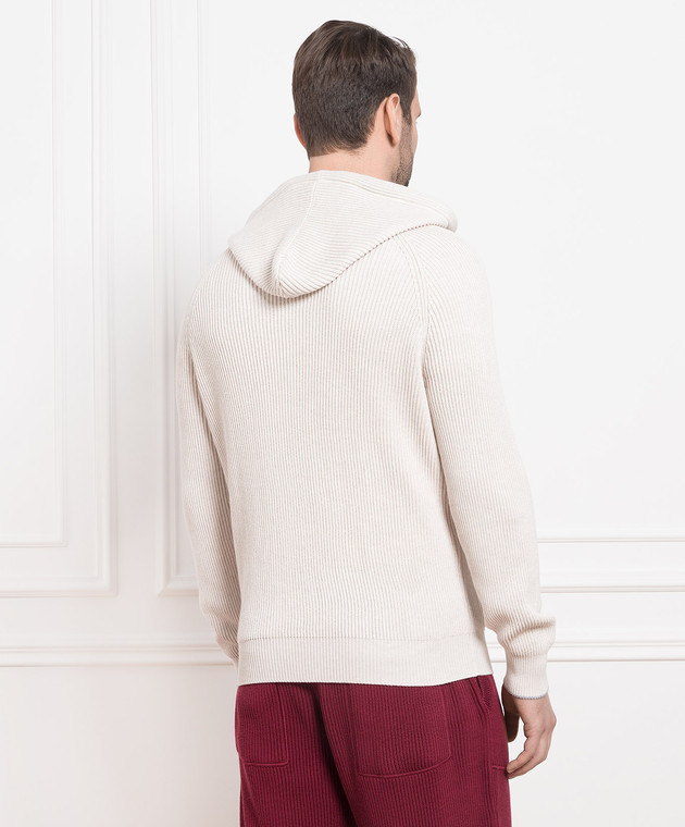 Brunello Cucinelli Бежевий кардиган з вишивкою логотипу M28704806G зображення 4