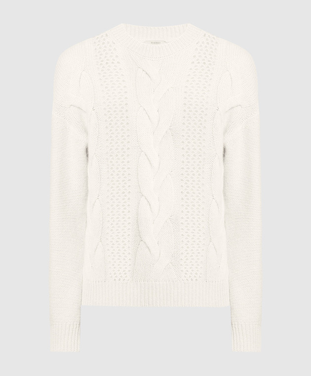 Peserico White wool, silk and cashmere sweater S99026F059190B