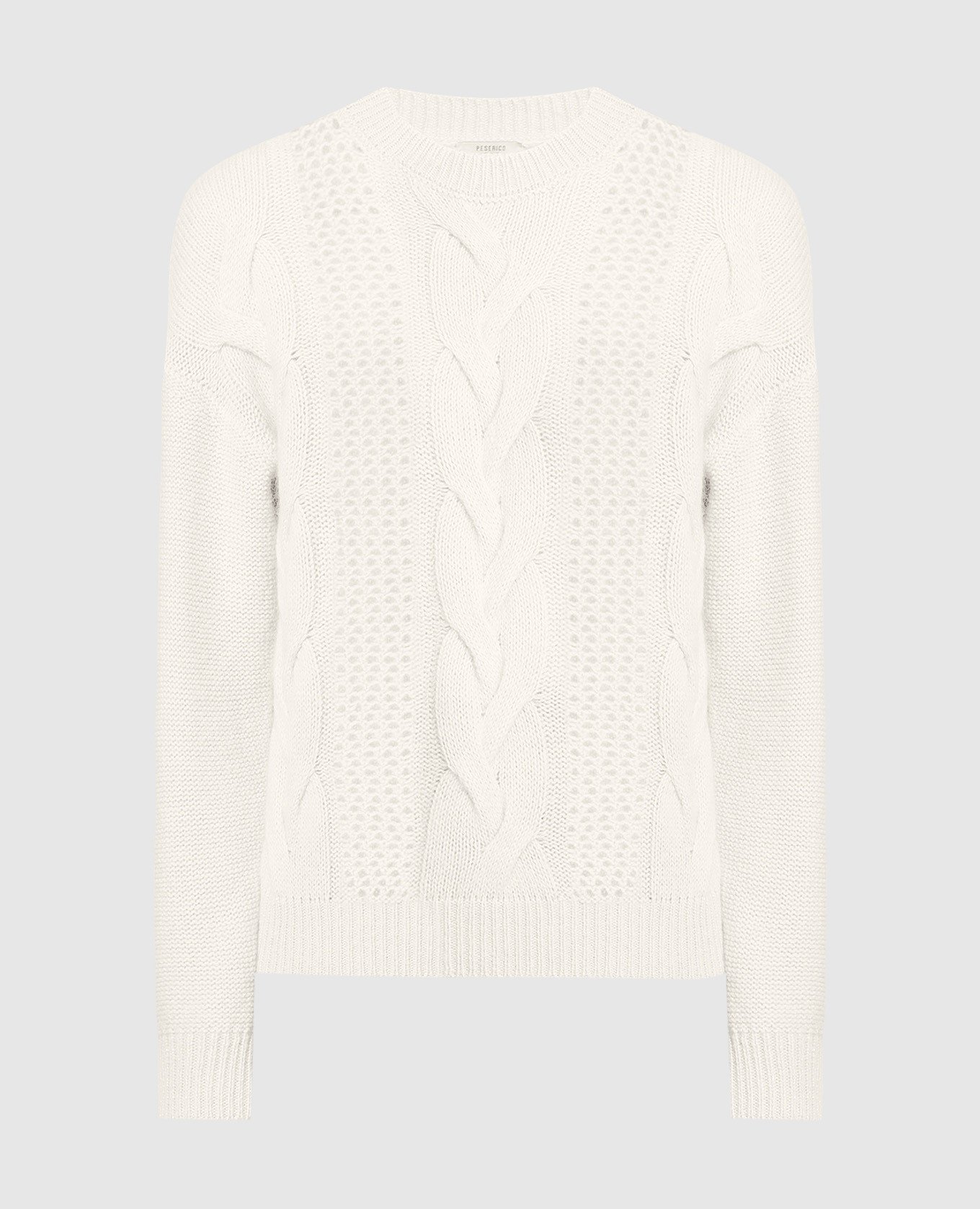 White wool, silk and cashmere sweater