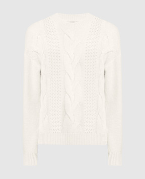 Peserico Белый свитер из шерсти, шелка и кашемира. S99026F059190B