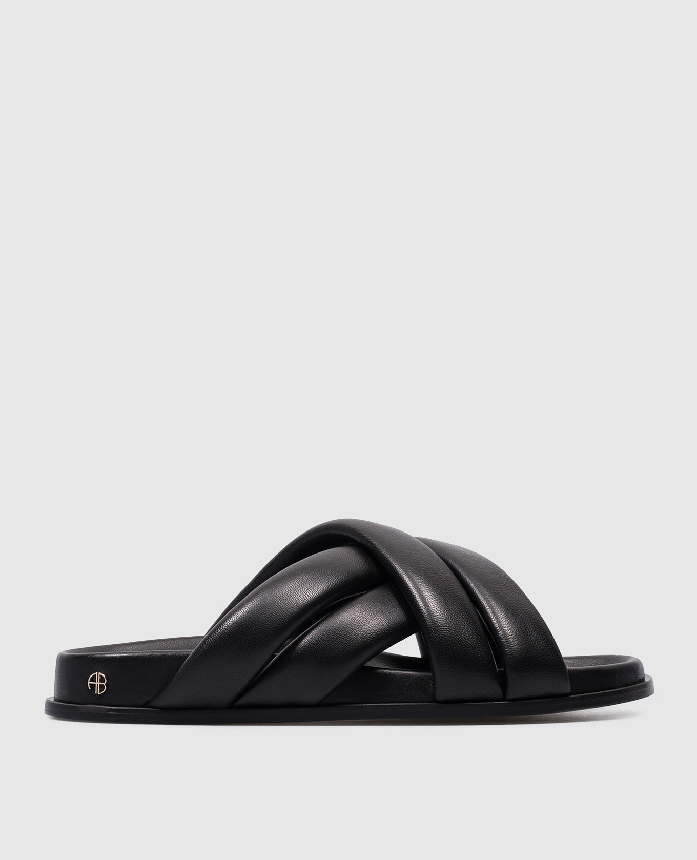 LIZZIE logo flip flops in black leather