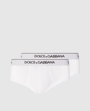 Dolce&Gabbana Набір білих трусів-бріфів Brando M9C05JONN95
