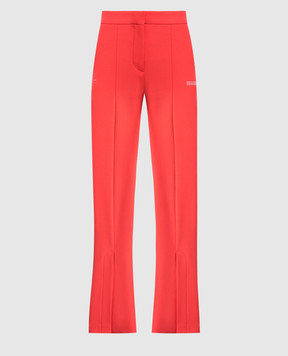 Off-White Red flared pants with a print OWCA136S23FAB001
