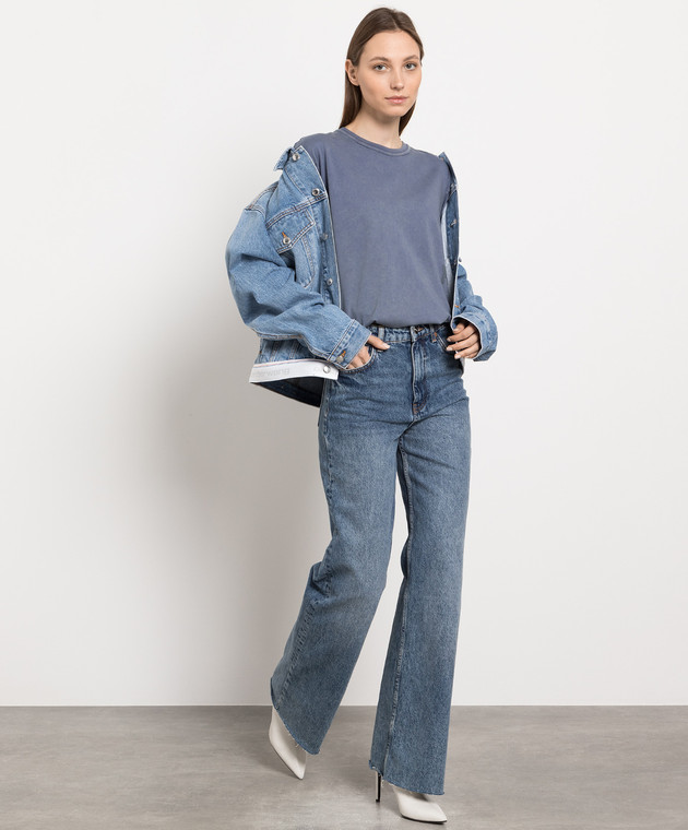 T by Alexander Wang Серая футболка с логотипом 4CC3221357 изображение 2