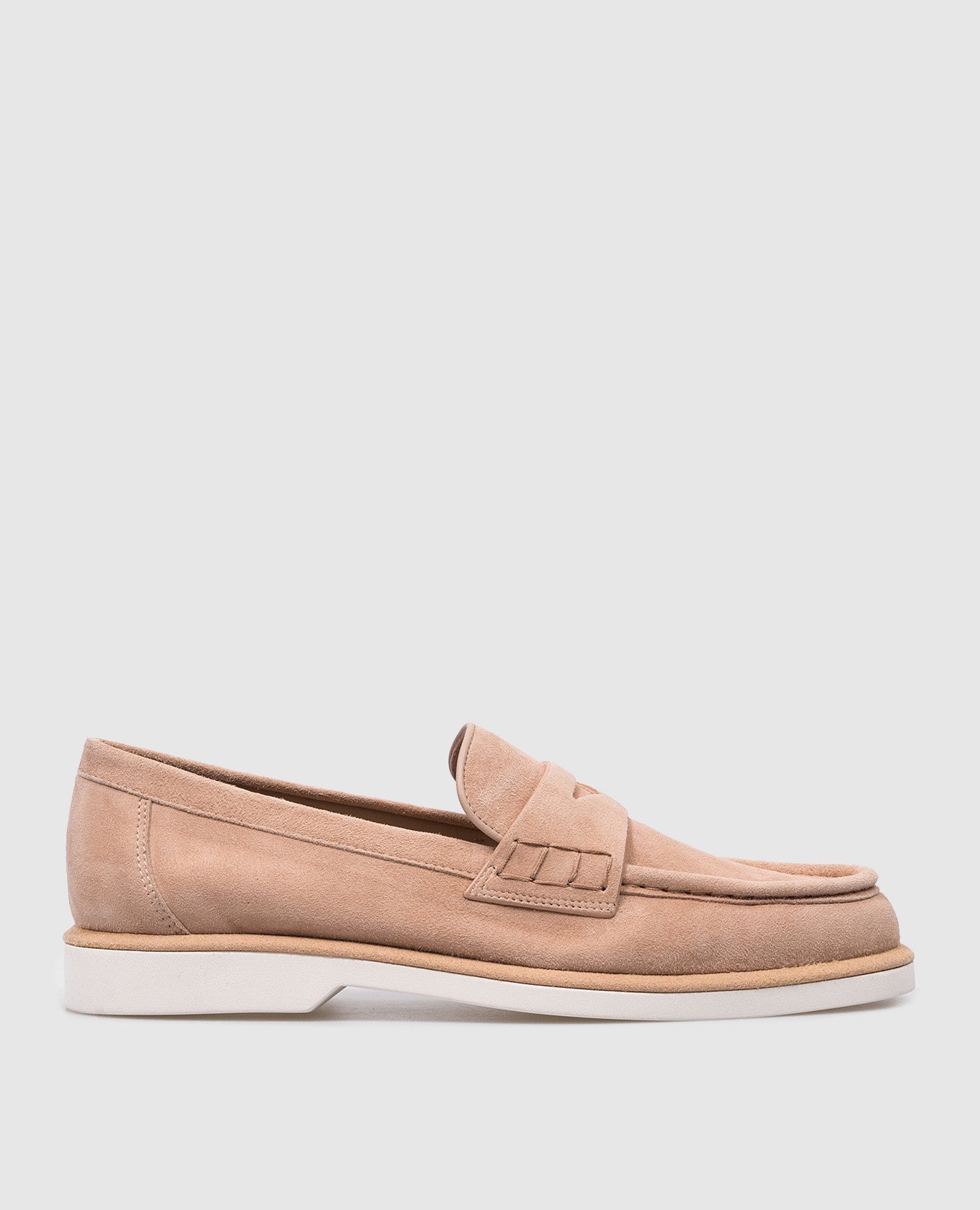 Beige suede loafers