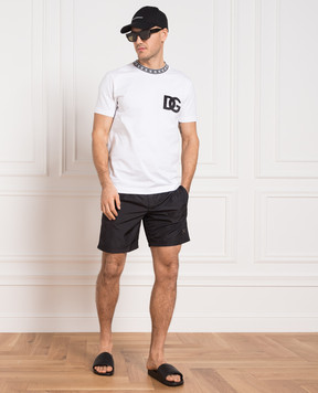 Dolce&Gabbana Чорні шорти для плавання з патчем логотипу M4E45TFUSFW