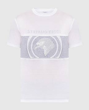 Stefano Ricci Белая футболка с вышивкой логотипа MNH3202400TE0001