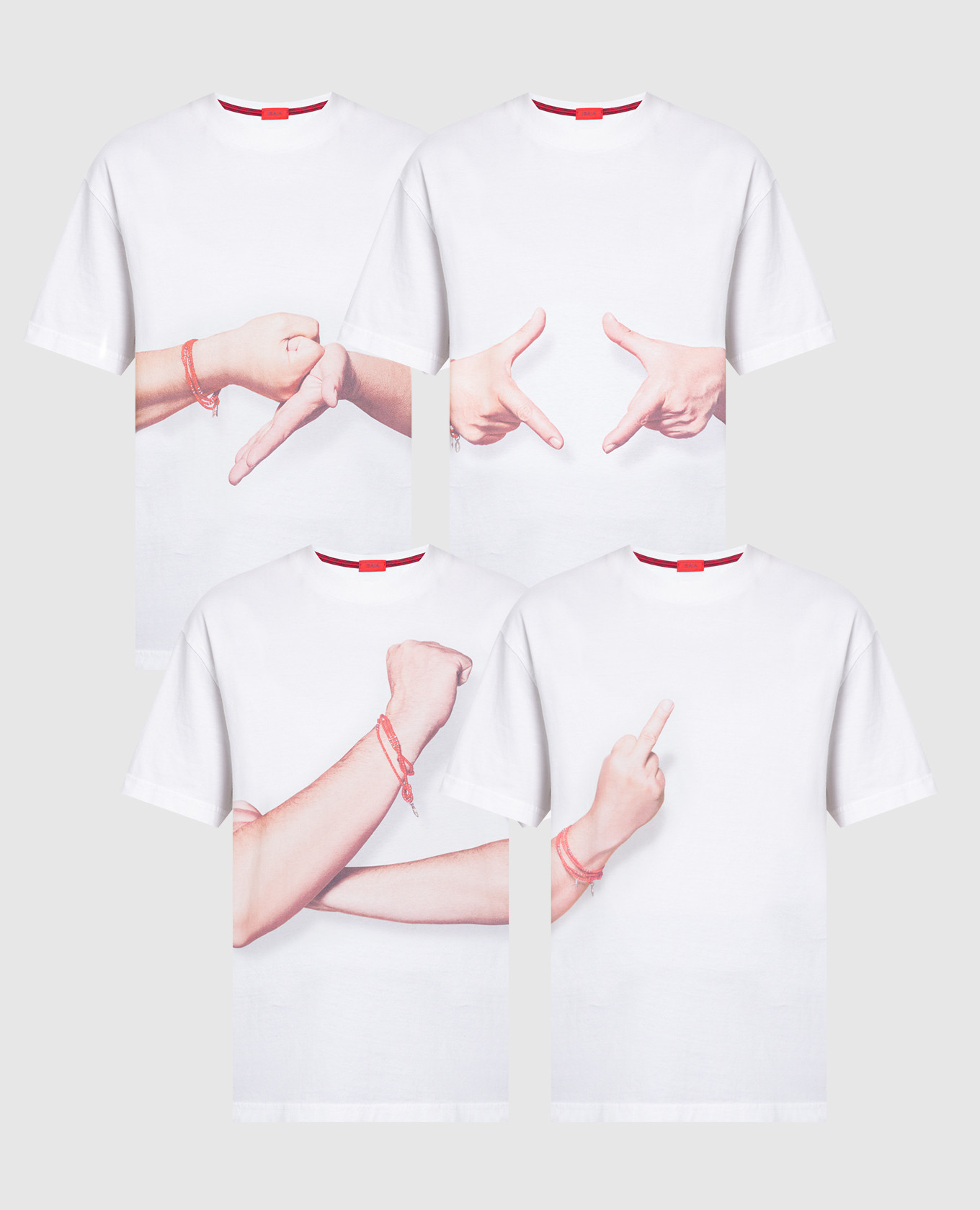Набор белых футболок с принтом  gesti