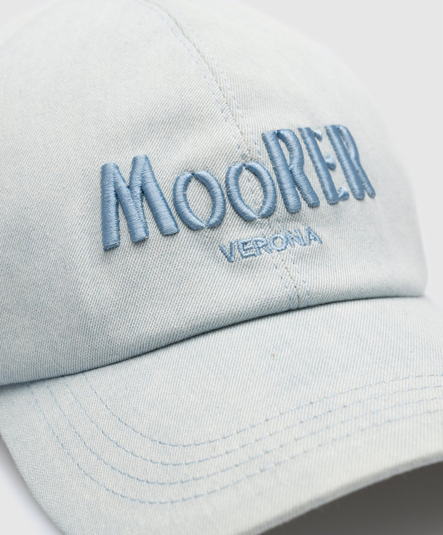MooRER Blue cap with logo embroidery ROBINSONAU image 4