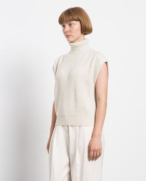 Brunello Cucinelli Белый гольф из шерсти и кашемира с пайетками MBM755903P