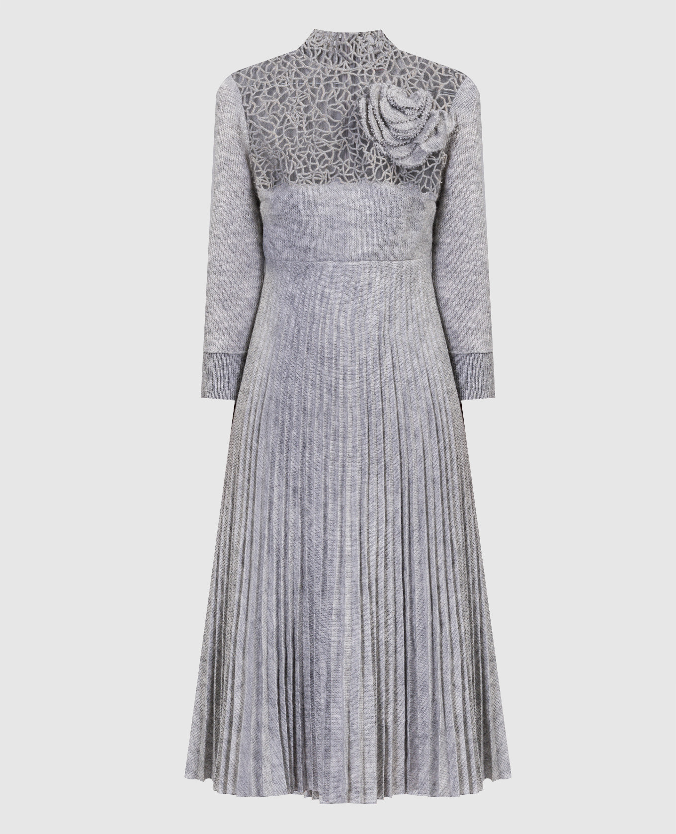 Gray midi dress with appliqué