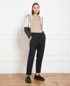 Brunello Cucinelli Серые брюки с цепочкой мониль M0W07P7811