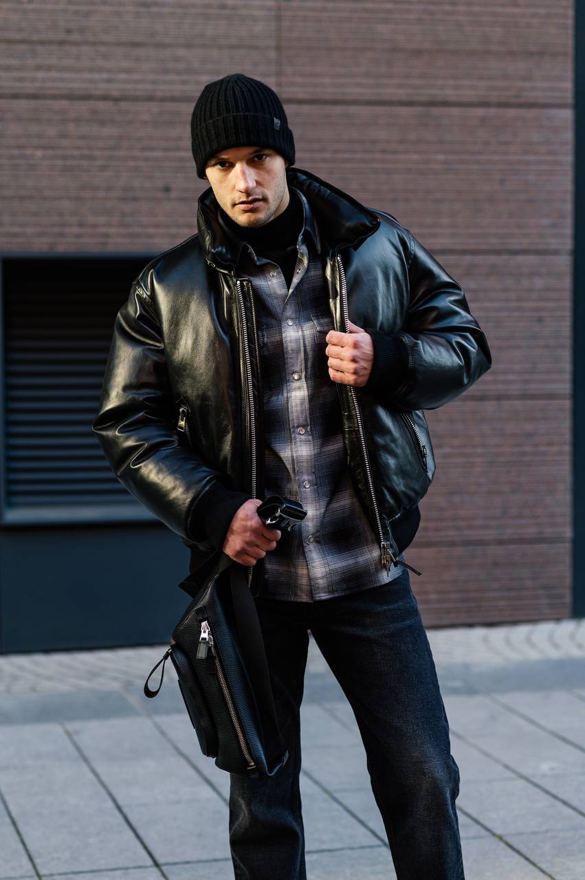 Tom Ford Черная кожаная пуховая куртка LBD003LMN008F23 изображение 6