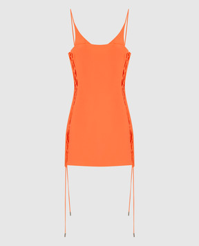 David Koma Оранжевое платье мини со шнуровкой R22DK27DB