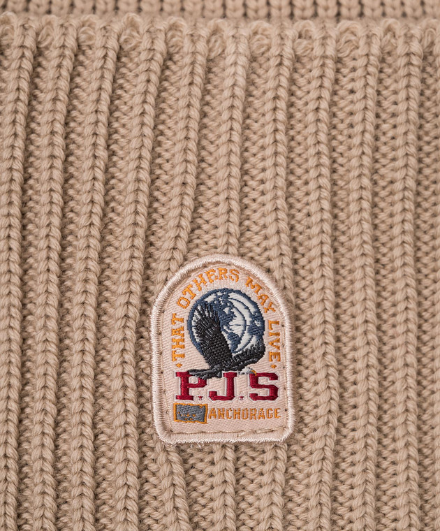 Parajumpers Basic brown wool cap with logo patch 23WPAACHA10 image 4