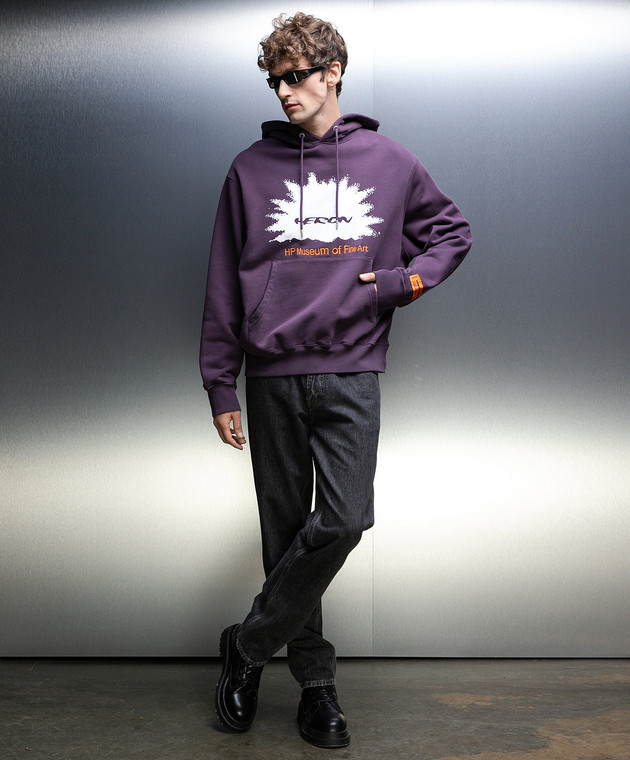 Heron Preston Фиолетовые худи с принтом в стиле граффити HMBB024F23JER005 изображение 2